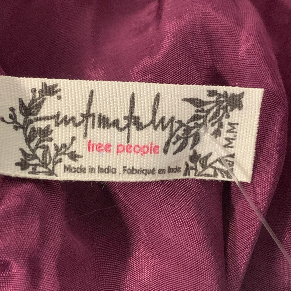 Intimately By Free People Plum Purple Jenna Boho Embroidered Top NWT Size Medium - Picture 4 of 10